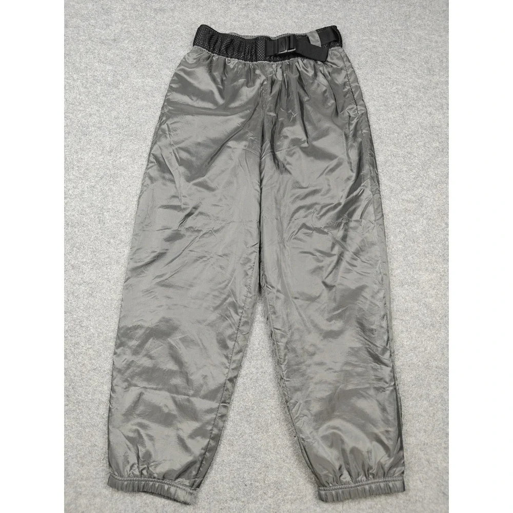 Nike Pants Mens XS Gray Woven Joggers Belted Elastic Waist Mesh Lined Pockets